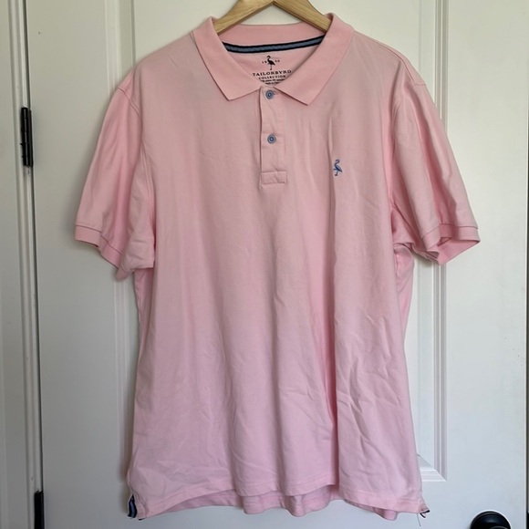 Tailorbyrd Men’s Cotton Blend Polo Shirt Pink XXL - Picture 1 of 6